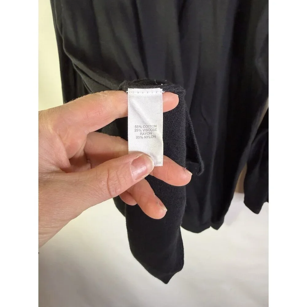 New J.Jill Cotton Lightweight Tunic Sweater Black - Picture 7 of 7